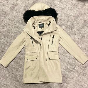 Marc New York Andrew Marc Women’s Long Wool Coat Parka Beige Size 2 (xs-s)